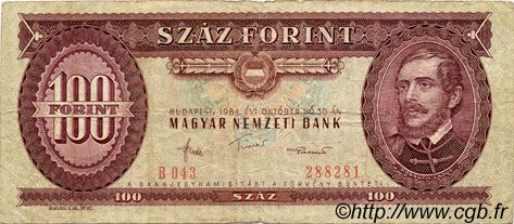 100 Forint HUNGARY  1984 P.171g G