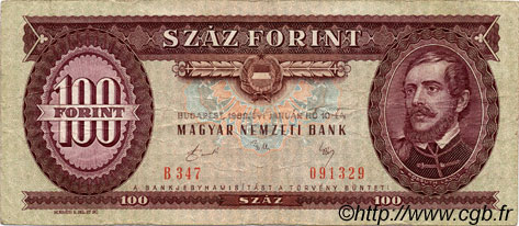100 Forint UNGHERIA  1989 P.171h MB