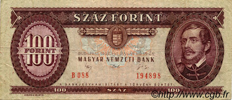 100 Forint HUNGARY  1992 P.174a F