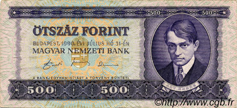 500 Forint UNGARN  1990 P.175a S