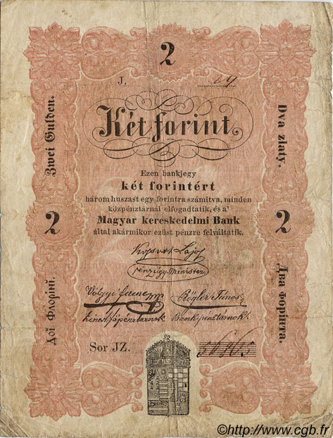 2 Forint HUNGARY  1848 PS.112 F