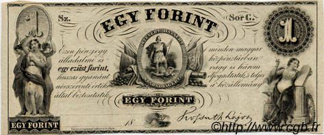 1 Forint UNGARN  1852 PS.141r1 fST+