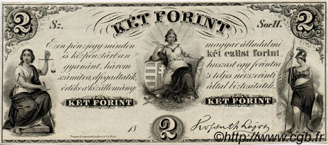2 Forint UNGARN  1852 PS.142r1 fST