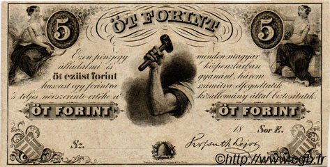 5 Forint UNGARN  1852 PS.143r1 fST+