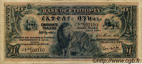 50 Thalers ETIOPIA  1932 P.09 q.MB