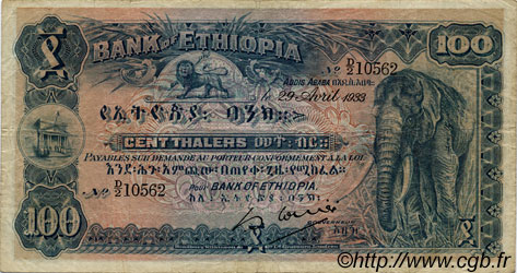 100 Thalers ETIOPIA  1933 P.10 BC