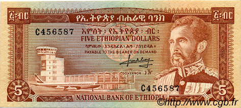 5 Dollars ÄTHIOPEN  1966 P.26a fST