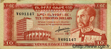 10 Dollars ÉTHIOPIE  1966 P.27a TTB