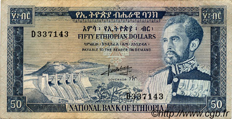 50 Dollars ÉTHIOPIE  1966 P.28a TB à TTB