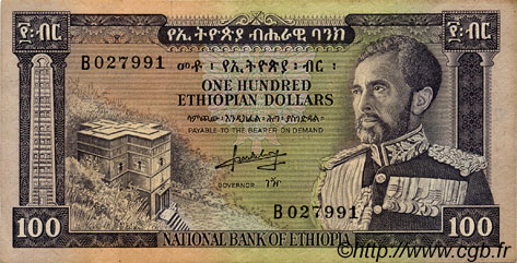 100 Dollars ETHIOPIA  1966 P.29a VF+
