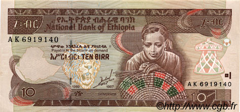 10 Birr ETHIOPIA  1997 P.48a XF+