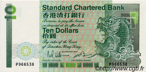 10 Dollars HONGKONG  1985 P.278a ST