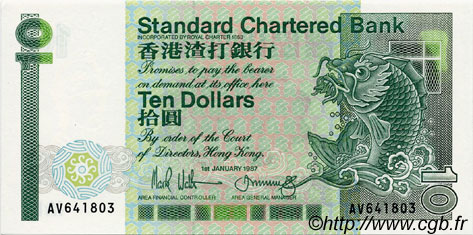 10 Dollars HONG KONG  1987 P.278b UNC