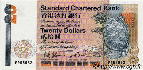 20 Dollars HONG KONG  1985 P.279a UNC