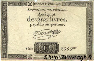 10 Livres FRANKREICH  1792 Laf.161a SS