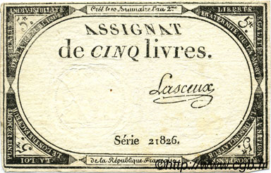 5 Livres FRANCIA  1793 Ass.46a MB a BB