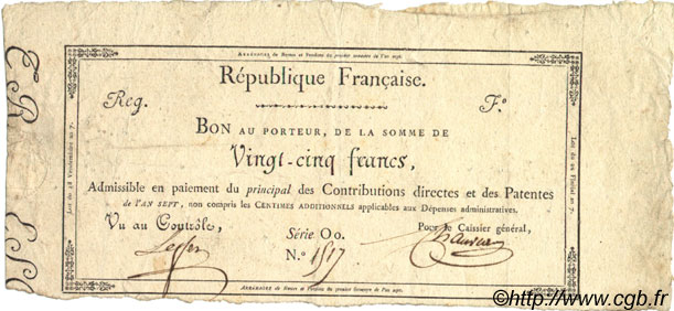 25 Francs FRANKREICH  1798 Laf.215 SS