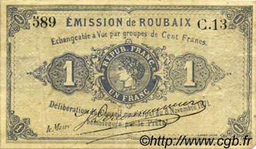 1 Franc FRANCE regionalismo e varie  1871 BPM.076.52 q.BB