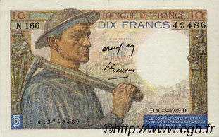 10 Francs MINEUR FRANCE  1949 F.08.20 SUP+