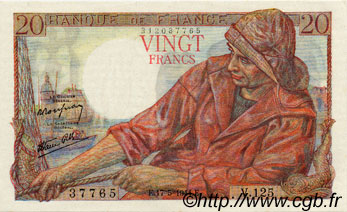 20 Francs PÊCHEUR FRANCIA  1944 F.13.09 SC+