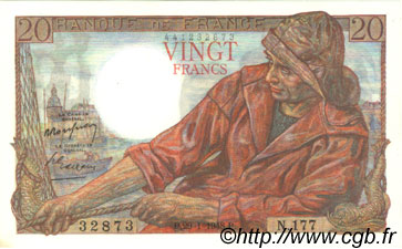 20 Francs PÊCHEUR FRANCIA  1948 F.13.12 FDC