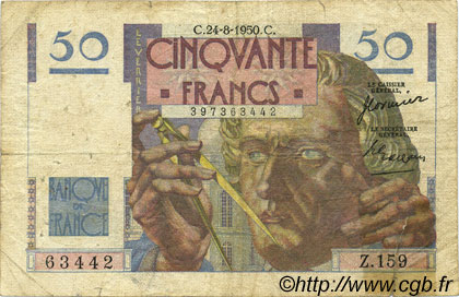 50 Francs LE VERRIER FRANCIA  1950 F.20.16 B