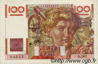 100 Francs JEUNE PAYSAN FRANKREICH  1946 F.28.12 fST