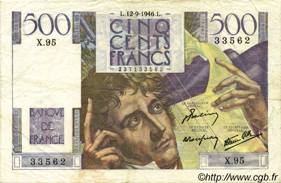 500 Francs CHATEAUBRIAND FRANCIA  1946 F.34.06 BB