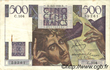 500 Francs CHATEAUBRIAND FRANCIA  1948 F.34.08 BB