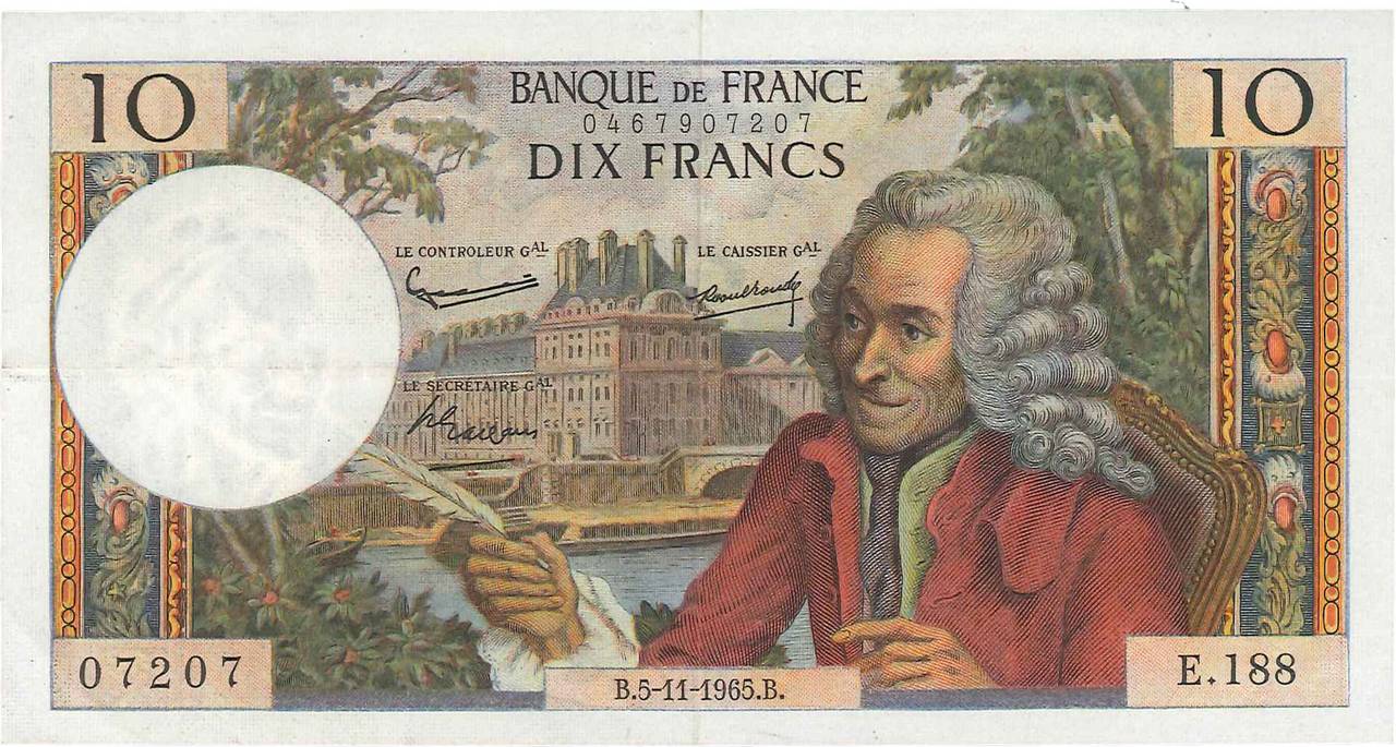 10 Francs VOLTAIRE FRANCIA  1965 F.62.17 EBC