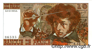 10 Francs BERLIOZ FRANCIA  1973 F.63.02 EBC a SC