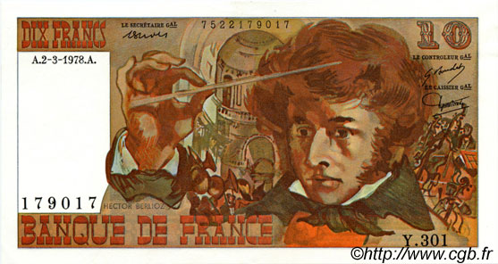 10 Francs BERLIOZ FRANCIA  1978 F.63.23 SC+