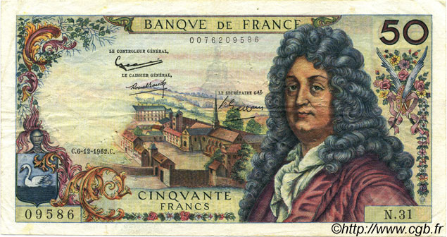50 Francs RACINE FRANCE  1962 F.64.03 F