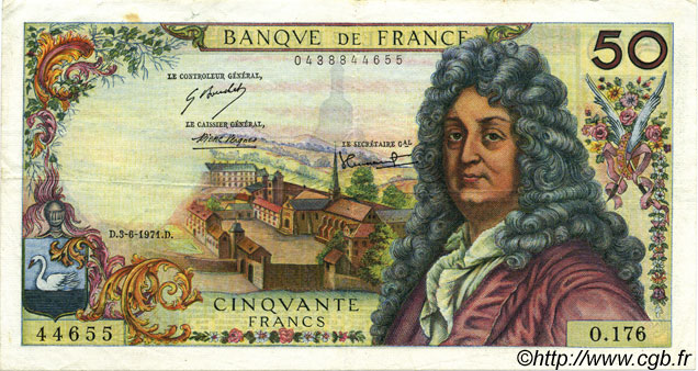 50 Francs RACINE FRANKREICH  1971 F.64.18 SS