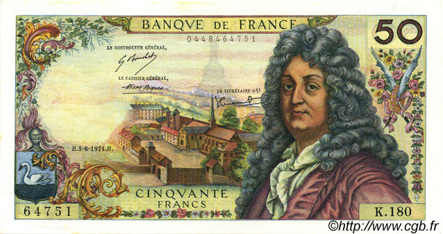 50 Francs RACINE FRANKREICH  1971 F.64.18 fST