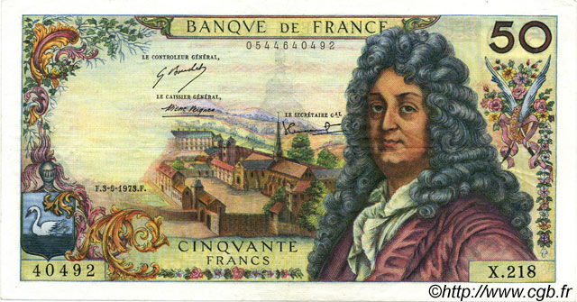 50 Francs RACINE FRANCIA  1973 F.64.23 MBC+