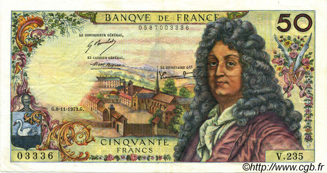 50 Francs RACINE FRANCIA  1973 F.64.25 EBC
