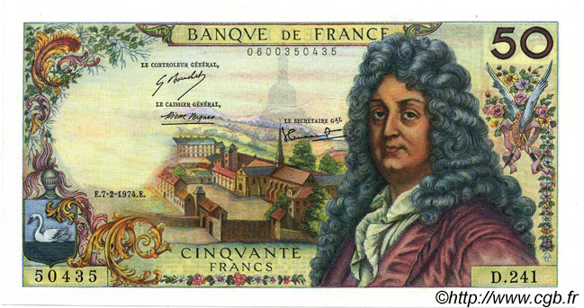 50 Francs RACINE FRANKREICH  1974 F.64.26 ST