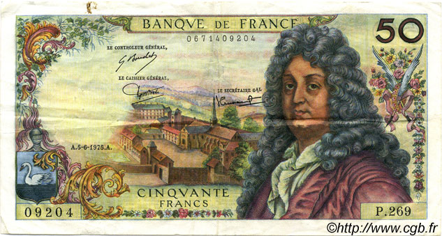 50 Francs RACINE FRANKREICH  1975 F.64.30 SS