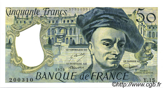 50 Francs QUENTIN DE LA TOUR FRANKREICH  1979 F.67.04 ST