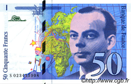 50 Francs SAINT-EXUPÉRY modifié Fauté FRANCE  1994 F.73.01d NEUF