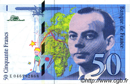 50 Francs SAINT-EXUPÉRY modifié FRANCIA  1996 F.73.03 q.AU