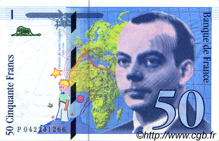 50 Francs SAINT-EXUPÉRY modifié FRANCIA  1997 F.73.04 SPL+