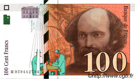 100 Francs CÉZANNE FRANCE  1998 F.74.02 UNC-