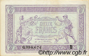 2 Francs TRÉSORERIE AUX ARMÉES FRANCIA  1917 VF.05.02 SC