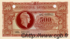 500 Francs MARIANNE fabrication anglaise Spécimen FRANCIA  1945 VF.11.00Sp FDC