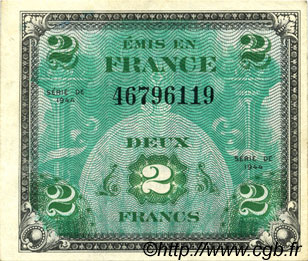 2 Francs DRAPEAU FRANCIA  1944 VF.16.01 EBC