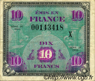 10 Francs DRAPEAU FRANCIA  1944 VF.18.02 MB