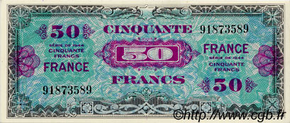 50 Francs FRANCE FRANKREICH  1945 VF.24.01 ST