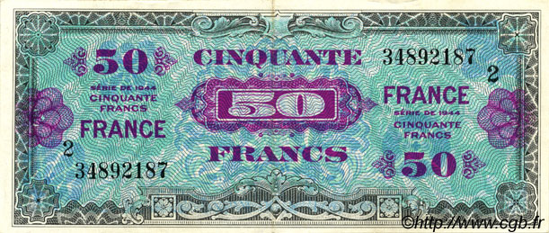 50 Francs FRANCE FRANCIA  1945 VF.24.02 EBC
